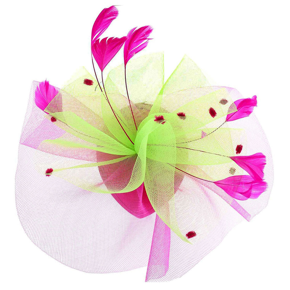 AKA Sorority Pink Green Ruffle Feather Fascinator